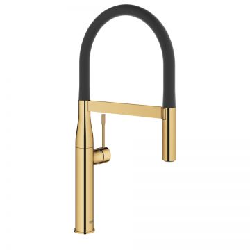 Baterie bucatarie Grohe Essence cu pipa flexibila ProfiSpray  cool sunrise