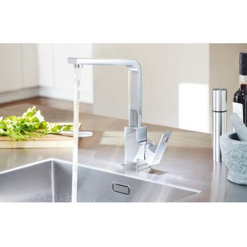 Baterie bucatarie Grohe Eurocube, cartus ceramic, crom,montare pe chiuveta-31255000