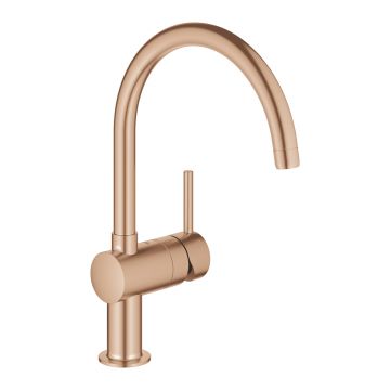 Baterie bucatarie Grohe Minta cu pipa C  brushed warm sunset