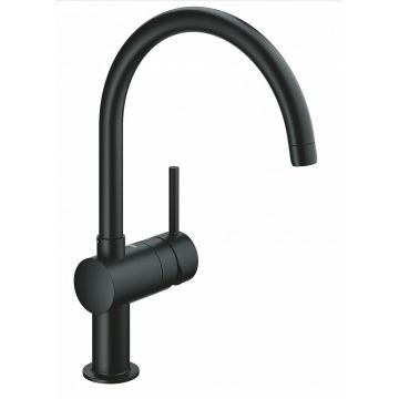 Baterie bucatarie Grohe Minta, pipa C, culoare negru-32917KS0