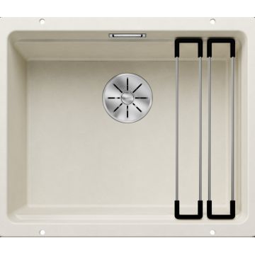 Chiuveta bucatarie Blanco Etagon 500-U  530x460mm  2 sine glisante  montare sub blat  Silgranit alb antic