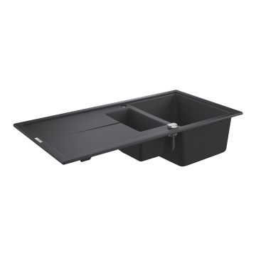 Chiuveta bucatarie Grohe K400 60 -C cu doua cuve inegale  1000x500mm  compozit  granite black