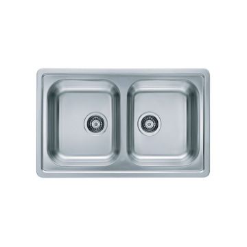 Chiuveta bucatarie inox satin doua cuve, reversibila, Alveus Elegant 40