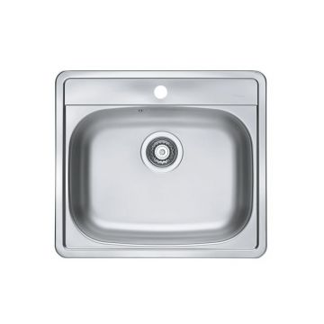 Chiuveta bucatarie patrata inox, crom satin, Alveus More 10