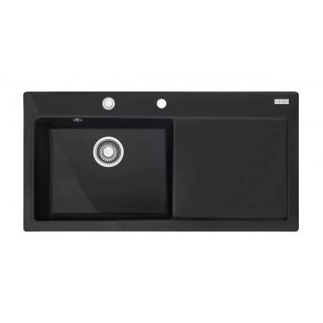 Chiuveta ceramica Franke Mythos MTK 611-100  1000x510mm  picurator dreapta  ventil inclus  Fraceram Nero EXPUS