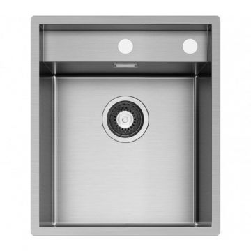 Chiuveta de Bucatarie KRYPTO 44x51 B Finisaj Periat Inox Argintiu