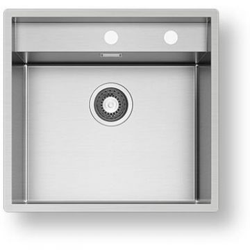 Chiuveta de Bucatarie KRYPTO 54x51 1B Finisaj Periat Inox Argintiu