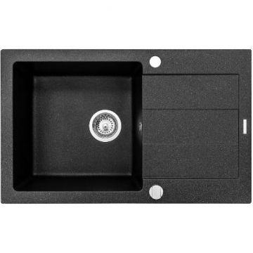 Chiuveta de Bucatarie Sparta Plus 78x48 1B 1D Pyragranite Negru
