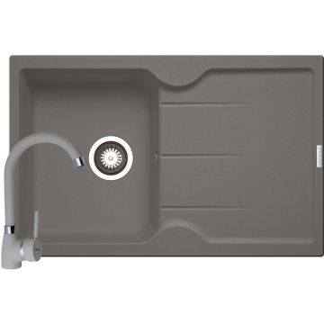 Pachet chiuveta granit PORTOS + Baterie BELLO Grey