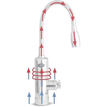 Robinet Electric Tija Flexibila 3626 Aquadon Smartheater Flex-head M27792 4l/min 3000W Afisaj Digital Argintiu
