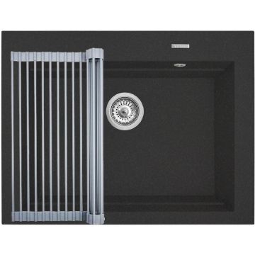 Set Chiuveta Granit + Suport multifunctional ROLL UP SIROS 67x51.5 1B Black