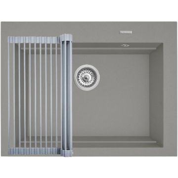 Set Chiuveta Granit + Suport multifunctional ROLL UP SIROS 67x51.5 1B Industrial Grey