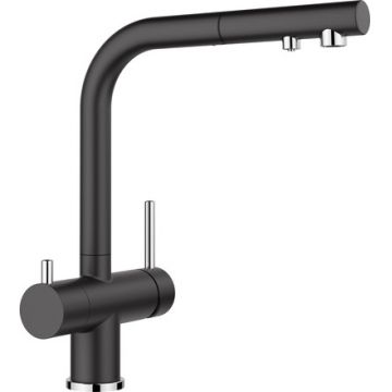 Baterie bucatarie Blanco Fontas-S II cu 3 cai  dus extractibil  negru