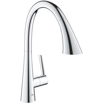 Baterie bucatarie Grohe Zedra cu dus extractibil trio spray  crom