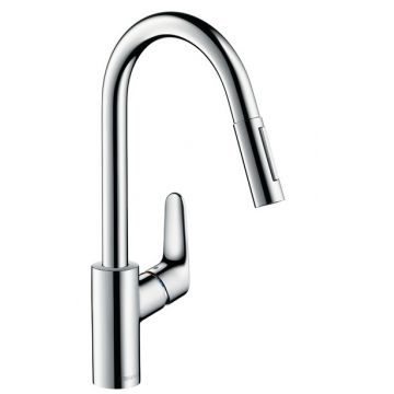 Baterie bucatarie Hansgrohe M4116-H240  ComfortZone 240  dus extractibil cu doua tipuri de jet  crom