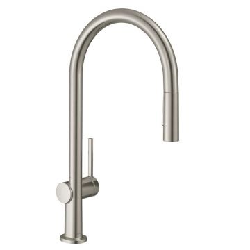 Baterie bucatarie Hansgrohe Talis M54 210  dus extractibil  doua tipuri de jet si sBox  finisaj inox
