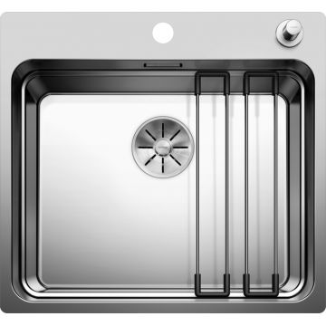 Chiuveta bucatarie Blanco Etagon 500-IF/A  540x500mm  2 sine glisante  ventil automat  inox lucios satinat