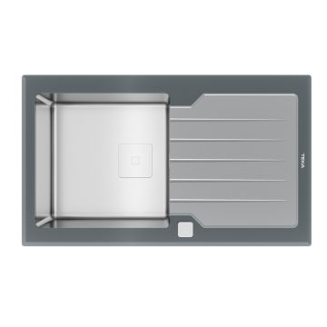 Chiuveta bucatarie Teka Premium RS15 1B 1D 86  860x510cm  inox + sticla Stone Grey