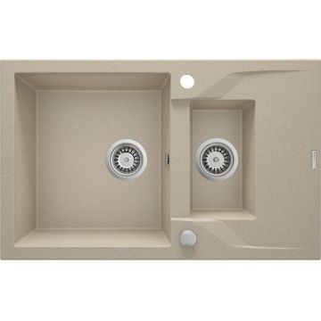Chiuvetă din granit, 1,5-cuve cu picurător, Andante, ZQN_7513
