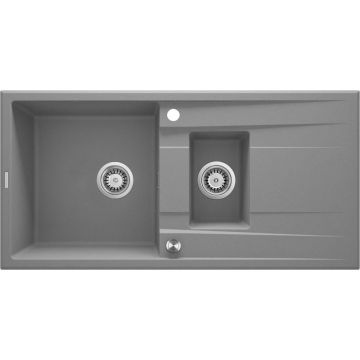 Chiuvetă din granit, 1,5-cuve cu picurător, Eridan, ZQE_S513