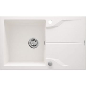 Chiuvetă din granit, 1-cuvă cu picurător - montare încastrată la nivel, Andante Flush, ZQN_A11F