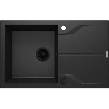 Chiuvetă din granit, 1-cuvă cu picurător - montare încastrată la nivel, Andante Flush, ZQN_G11F