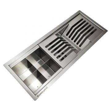 Chiuveta ingusta scurgere multifunctionala tip rigola / canal / jgheab drenare CookingAid Channel sink 48cm cu 2 accesorii incluse, 480*194*140mm