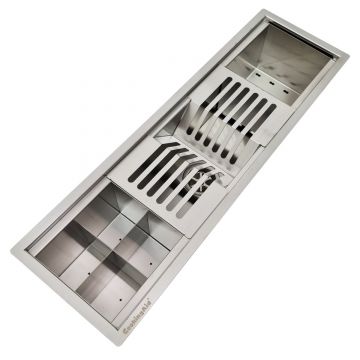 Chiuveta ingusta scurgere multifunctionala tip rigola / canal / jgheab drenare CookingAid Channel sink 63cm cu 3 accesorii incluse, 630*194*140mm