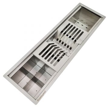 Chiuveta ingusta scurgere multifunctionala tip rigola / canal / jgheab drenare CookingAid Channel sink 63cm cu 3 accesorii incluse, 630*194*140mm