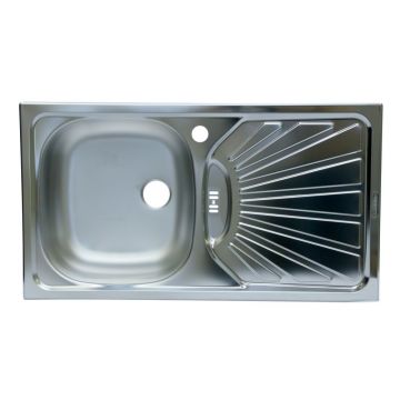 Chiuveta inox Pyramis ET 78, cuva stanga, finisaj lucios, diametru valva 60 mm