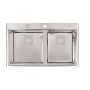 Chiuveta Teka Zenit R15 2B 86 cu doua cuve  860x520cm  ventil pop-up  inox EXPUS