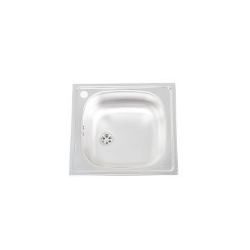 Pachet chiuveta Franke Cin 610, inox satinat + baterie Basic crom / inox lucios, 470 x 435 mm