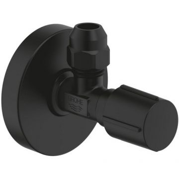 Robinet coltar cu ventil Grohe QuickFix 1/2 in, negru mat - Culoare Negru