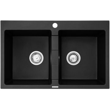 Set Chiuveta bucatarie granit SPARTA 2B + Baterie OSSIA Carbon