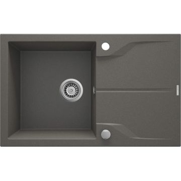 Chiuvetă din granit, 1-cuvă cu picurător - montare încastrată la nivel, Andante Flush, ZQN_T11F