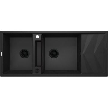 Chiuvetă magnetică din granit, 2-cuve cu picurător, Magnetic, ZRM_G213