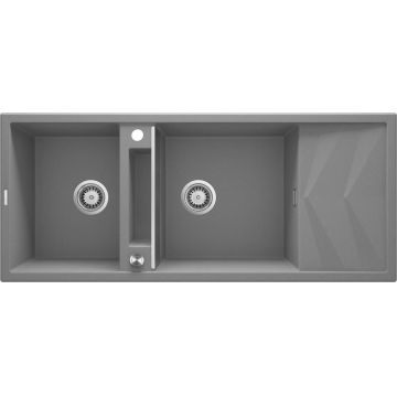 Chiuvetă magnetică din granit, 2-cuve cu picurător, Magnetic, ZRM_S213