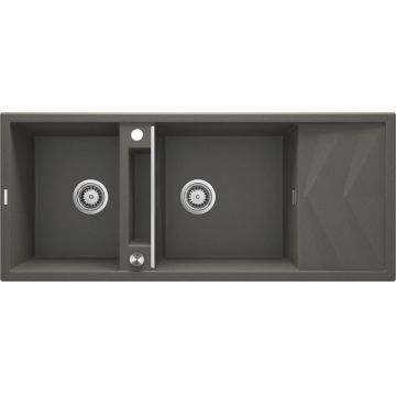 Chiuvetă magnetică din granit, 2-cuve cu picurător, Magnetic, ZRM_T213