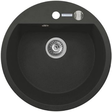 Set Chiuveta bucatarie granit MIDO 1B Ø51 + Baterie OSSIA Carbon