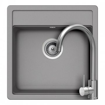 Set chiuveta bucatarie Schock Nemo N-100S+ baterie Schock Prima + cos scurgere ajustabil cadou - Culoare croma