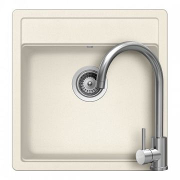 Set chiuveta bucatarie Schock Nemo N-100S+ baterie Schock Prima + cos scurgere ajustabil cadou - Culoare Vanilla