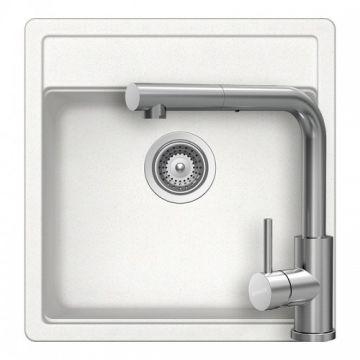 Set chiuveta bucatarie Schock Nemo N-100S Cristalite + baterie Schock Kantus cu cap extractibil + cos scurgere ajustabil cadou - Culoare alpina