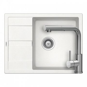 Set chiuveta bucatarie Schock Ronda D-100L + baterie Schock Kantus cu cap extractibil - Culoare alpina