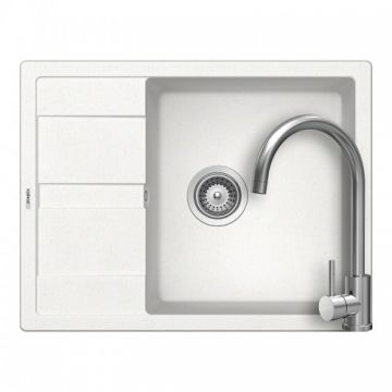 Set chiuveta bucatarie Schock Ronda D-100L +  baterie Schock Prima + cos scurgere ajustabil cadou - Culoare alpina