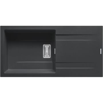 Set Chiuveta de Bucatarie KARTESIO PLUS 100x50 1B 1D Granit si Suport Multifunctional ROLL UP Negru