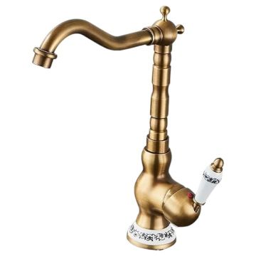 Baterie Baie si Bucatarie BisDesign , Finisaj Bronz Antichizat, Inele Ceramice Decorative, Dimensiune 31 cm