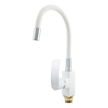 Baterie bucatarie cu dus flexibil MIXXUS MAGNUM 011 (NUT) WHITE CHROME REFL.