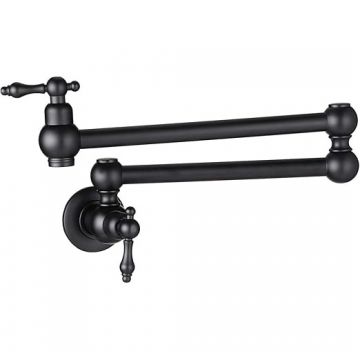 Baterie Chiuveta Bucatarie, Finisaj Negru Mat, Montaj Deasupra Aragazului Sau Chiuvetei, Dimensiune 58 cm