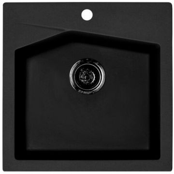 Chiuveta Bucatarie X Linea 50 Granit 500 x 500MM Sifon 90MM Negru