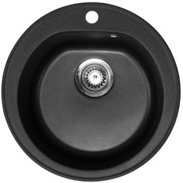 Chiuveta Bucatarie X Venera E510 Granit Diametru 510MM Sifon 90MM Negru